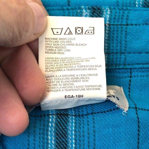 Wrangler Mens Shirt Large Long Sleeve Pearl Snaps Plaid Casual Classic Y2K Blue - Picture 8 of 11